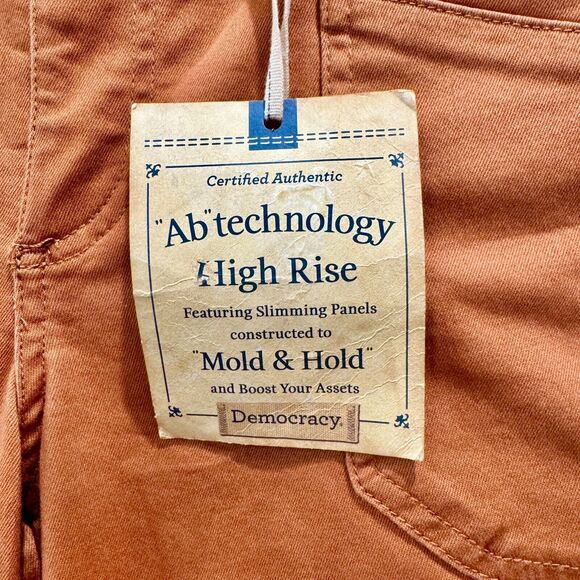 Womens Democracy Booty Lift AB Tech High Rise utility Pants sz 6 Rust Brown - Picture 5 of 7